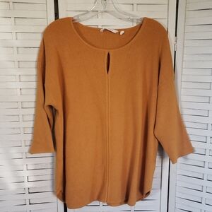 Soft Surroundings Mustard Yellow Knit Sweater Size 1X